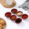 image:imagevicrays Ceramic Dipping Sauce Bowls  Small Charcuterie Dip Cups Cooking Prep Condiment Oil Dish Mini Tapas Plates for Soy Sushi Salsas Wasabi Appetizer Dessert  Set of 6 GreenCherry Red