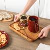 image:imagevicrays Ceramic Tea Mug Infuser  Large Cup 16 oz Hot Loose Steeping Handle Teacup with Leaf Infuser Spoon Lid  Tall Glazed Strainer Coffee Mug Microwave Safe  GreenCherry Red