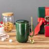 image:imagevicrays Ceramic Tea Mug Infuser  Large Cup 16 oz Hot Loose Steeping Handle Teacup with Leaf Infuser Spoon Lid  Tall Glazed Strainer Coffee Mug Microwave Safe  GreenGreen