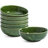 image:imagevicrays Ceramic Salad Bowls Set for Kitchen Serving  32 Ounce Soup Bowls Pasta Bowls Chip Resistant Dishwasher Microwave Safe Large Fluted stoneware Set of 6 BeigeGreen