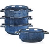 image:imagevicrays Ceramic Soup Bowls with Handles 24 Oz Porcelain Soup Crocks for French Onion Soup Cereal Beef Stew Chill Pasta Pot Pies Microwave and Oven Safe Set of 4 BlueBlue