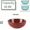 image:imagevicrays Ceramic Salad Bowls Set for Kitchen Serving  32 Ounce Soup Bowls Pasta Bowls Chip Resistant Dishwasher Microwave Safe Large Fluted stoneware Set of 6 BeigeCherry Red