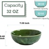 image:imagevicrays Ceramic Salad Bowls Set for Kitchen Serving  32 Ounce Soup Bowls Pasta Bowls Chip Resistant Dishwasher Microwave Safe Large Fluted stoneware Set of 6 BeigeGreen