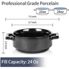 image:imagevicrays Ceramic Soup Bowls with Handles 24 Oz Porcelain Soup Crocks for French Onion Soup Cereal Beef Stew Chill Pasta Pot Pies Microwave and Oven Safe Set of 4 BlueBright Black