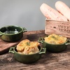 image:imagevicrays Ceramic Soup Bowls with Handles 24 Oz Porcelain Soup Crocks for French Onion Soup Cereal Beef Stew Chill Pasta Pot Pies Microwave and Oven Safe Set of 4 BlueGreen