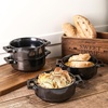 image:imagevicrays Ceramic Soup Bowls with Handles 24 Oz Porcelain Soup Crocks for French Onion Soup Cereal Beef Stew Chill Pasta Pot Pies Microwave and Oven Safe Set of 4 BlueBright Black