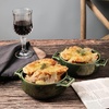 image:imagevicrays Ceramic Soup Bowls with Handles 24 Oz Porcelain Soup Crocks for French Onion Soup Cereal Beef Stew Chill Pasta Pot Pies Microwave and Oven Safe Set of 4 BlueGreen