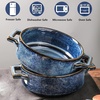 image:imagevicrays Ceramic Soup Bowls with Handles 24 Oz Porcelain Soup Crocks for French Onion Soup Cereal Beef Stew Chill Pasta Pot Pies Microwave and Oven Safe Set of 4 BlueBlue