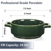 image:imagevicrays Ceramic Soup Bowls with Handles 24 Oz Porcelain Soup Crocks for French Onion Soup Cereal Beef Stew Chill Pasta Pot Pies Microwave and Oven Safe Set of 4 BlueGreen