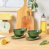 image:imageVicrays Gravy Boat with Saucer  Large 17oz Ceramic Sauce Boat with Tray Set of 2 for Turkey Salad Dressings Creamer Milk Broth  Thanksgiving Christmas Holiday Serving Dishes  GreenGreen