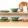 image:imageVicrays Gravy Boat with Saucer  Large 17oz Ceramic Sauce Boat with Tray Set of 2 for Turkey Salad Dressings Creamer Milk Broth  Thanksgiving Christmas Holiday Serving Dishes  GreenGreen