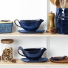 image:imageVicrays Gravy Boat with Saucer  Large 17oz Ceramic Sauce Boat with Tray Set of 2 for Turkey Salad Dressings Creamer Milk Broth  Thanksgiving Christmas Holiday Serving Dishes  GreenBlue