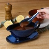 image:imageVicrays Gravy Boat with Saucer  Large 17oz Ceramic Sauce Boat with Tray Set of 2 for Turkey Salad Dressings Creamer Milk Broth  Thanksgiving Christmas Holiday Serving Dishes  GreenBlue
