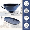 image:imageVicrays Gravy Boat with Saucer  Large 17oz Ceramic Sauce Boat with Tray Set of 2 for Turkey Salad Dressings Creamer Milk Broth  Thanksgiving Christmas Holiday Serving Dishes  GreenBlue