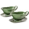 image:imageVicrays Gravy Boat with Saucer  Large 17oz Ceramic Sauce Boat with Tray Set of 2 for Turkey Salad Dressings Creamer Milk Broth  Thanksgiving Christmas Holiday Serving Dishes  GreenGreen