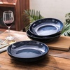 image:imagevicrays Salad Pasta Serving Bowls  Large Ceramic Wide Shallow Bowls Set 47 Ounces Big Dinner Plates Bowls Porcelain 10 Inch Low Flat Design Soup Bowl Microwave Dishwasher Safe GreenBlue