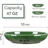 image:imagevicrays Salad Pasta Serving Bowls  Large Ceramic Wide Shallow Bowls Set 47 Ounces Big Dinner Plates Bowls Porcelain 10 Inch Low Flat Design Soup Bowl Microwave Dishwasher Safe GreenGreen