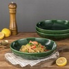 image:imagevicrays Salad Pasta Serving Bowls  Large Ceramic Wide Shallow Bowls Set 47 Ounces Big Dinner Plates Bowls Porcelain 10 Inch Low Flat Design Soup Bowl Microwave Dishwasher Safe GreenGreen
