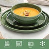 image:imageVicrays Ceramic 24 Pieces Dinnerware Set  Dinner Plates Salad Plates Cereal Bowls Set Service for 8  Scratch Resistant Microwave Oven Dishwasher Safe  Starry BlueGreen
