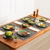 image:imageVicrays Ceramic 24 Pieces Dinnerware Set  Dinner Plates Salad Plates Cereal Bowls Set Service for 8  Scratch Resistant Microwave Oven Dishwasher Safe  Starry BlueShallow Green