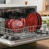 image:imageVicrays Ceramic 24 Pieces Dinnerware Set  Dinner Plates Salad Plates Cereal Bowls Set Service for 8  Scratch Resistant Microwave Oven Dishwasher Safe  Starry BlueCherry Red1