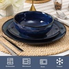 image:imageVicrays Ceramic 24 Pieces Dinnerware Set  Dinner Plates Salad Plates Cereal Bowls Set Service for 8  Scratch Resistant Microwave Oven Dishwasher Safe  Starry BlueStarry Blue