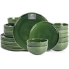 image:imageVicrays Ceramic 24 Pieces Dinnerware Set  Dinner Plates Salad Plates Cereal Bowls Set Service for 8  Scratch Resistant Microwave Oven Dishwasher Safe  Starry BlueGreen