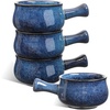 image:imagevicrays French Onion Soup Bowls With Handles 26 Ounce for Soup Chili Beef Stew Chip Resistant Dishwasher Microwave Safe Set of 4 GrayBlue