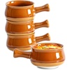 image:imagevicrays French Onion Soup Bowls With Handles 26 Ounce for Soup Chili Beef Stew Chip Resistant Dishwasher Microwave Safe Set of 4 GrayBrown