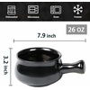 image:imagevicrays French Onion Soup Bowls With Handles 26 Ounce for Soup Chili Beef Stew Chip Resistant Dishwasher Microwave Safe Set of 4 GrayBlack