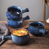 image:imagevicrays French Onion Soup Bowls With Handles 26 Ounce for Soup Chili Beef Stew Chip Resistant Dishwasher Microwave Safe Set of 4 GrayBlue