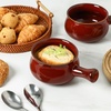 image:imagevicrays French Onion Soup Bowls With Handles 26 Ounce for Soup Chili Beef Stew Chip Resistant Dishwasher Microwave Safe Set of 4 GrayCherry Red