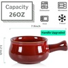 image:imagevicrays French Onion Soup Bowls With Handles 26 Ounce for Soup Chili Beef Stew Chip Resistant Dishwasher Microwave Safe Set of 4 GrayCherry Red