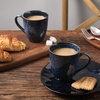 image:imagevicrays Coffee Mug Set 12 Ounce Set of 6 Ceramic Mug for Men Women Unique Glazed Mugs with Handle for Coffee Tea Milk Cocoa CerealBeigeBlue