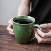 image:imagevicrays Coffee Mug Set 12 Ounce Set of 6 Ceramic Mug for Men Women Unique Glazed Mugs with Handle for Coffee Tea Milk Cocoa CerealBeigeGreen