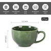 image:imagevicrays Jumbo Soup Mug Coffee Large  Ceramic Wide Oversized Extra Big Handle Bowls Latte Friends Mug Set Gaint Cereal Oatmeal Cappuccino Cup Set 27 oz  Cherry redGreen