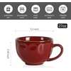 image:imagevicrays Jumbo Soup Mug Coffee Large  Ceramic Wide Oversized Extra Big Handle Bowls Latte Friends Mug Set Gaint Cereal Oatmeal Cappuccino Cup Set 27 oz  Cherry redCherry Red