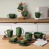 image:imagevicrays Jumbo Soup Mug Coffee Large  Ceramic Wide Oversized Extra Big Handle Bowls Latte Friends Mug Set Gaint Cereal Oatmeal Cappuccino Cup Set 27 oz  Cherry redGreen