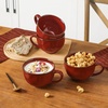 image:imagevicrays Jumbo Soup Mug Coffee Large  Ceramic Wide Oversized Extra Big Handle Bowls Latte Friends Mug Set Gaint Cereal Oatmeal Cappuccino Cup Set 27 oz  Cherry redCherry Red