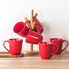 image:imagevicrays Coffee Mug Set 12 Ounce Set of 6 Ceramic Mug for Men Women Unique Glazed Mugs with Handle for Coffee Tea Milk Cocoa CerealYellowRed