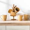 image:imagevicrays Coffee Mug Set 12 Ounce Set of 6 Ceramic Mug for Men Women Unique Glazed Mugs with Handle for Coffee Tea Milk Cocoa CerealYellowYellow