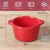 image:imageCreme Brulee Ramekins Ceramic Bowls  VICRAYS Mini Custard Cups 8 oz oven Safe Bowls Souffle Dishes for Baking Individual Casserole Dipping Sauce Set of 6 RedScarlet Red