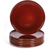 image:imagevicrays Ceramic Dinner Plates Set  Porcelain 10 Inch Flat Steak Pasta Pizza Plate Home Party Restaurant Plate Scratch Resistant Microwave Oven and Dishwasher Safe Set of 6 Cherry RedFlat Cherry Red