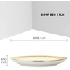 image:imagevicrays Ceramic Dinner Plates Set  Porcelain 10 Inch Flat Steak Pasta Pizza Plate Home Party Restaurant Plate Scratch Resistant Microwave Oven and Dishwasher Safe Set of 6 Cherry RedWhite with Golden