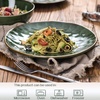 image:imagevicrays Ceramic Dinner Plates Set  Porcelain 10 Inch Flat Steak Pasta Pizza Plate Home Party Restaurant Plate Scratch Resistant Microwave Oven and Dishwasher Safe Set of 6 Cherry RedGreenS