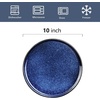 image:imagevicrays Ceramic Dinner Plates Set  Porcelain 10 Inch Flat Steak Pasta Pizza Plate Home Party Restaurant Plate Scratch Resistant Microwave Oven and Dishwasher Safe Set of 6 Cherry RedStarry Blue