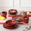 image:imagevicrays Ceramic Dinner Plates Set  Porcelain 10 Inch Flat Steak Pasta Pizza Plate Home Party Restaurant Plate Scratch Resistant Microwave Oven and Dishwasher Safe Set of 6 Cherry RedFlat Cherry Red