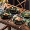 image:imagevicrays Ceramic Dinner Plates Set  Porcelain 10 Inch Flat Steak Pasta Pizza Plate Home Party Restaurant Plate Scratch Resistant Microwave Oven and Dishwasher Safe Set of 6 Cherry RedGreenS