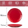 image:imagevicrays Ceramic Dinner Plates Set  Porcelain 10 Inch Flat Steak Pasta Pizza Plate Home Party Restaurant Plate Scratch Resistant Microwave Oven and Dishwasher Safe Set of 6 Cherry RedScarlet Red