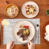 image:imagevicrays Ceramic Dinner Plates Set  Porcelain 10 Inch Flat Steak Pasta Pizza Plate Home Party Restaurant Plate Scratch Resistant Microwave Oven and Dishwasher Safe Set of 6 Cherry RedFlat Beige